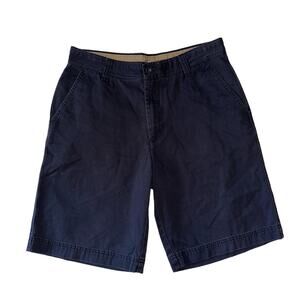 Izod Saltwater Mens Blue Flat Front Chino Casual Short Size 32